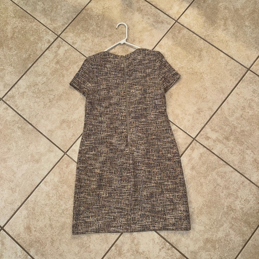 Calvin Klein Vintage OG Orange Grey White Multicolor Tweed Luxury Mini Dress - Picture 3 of 3